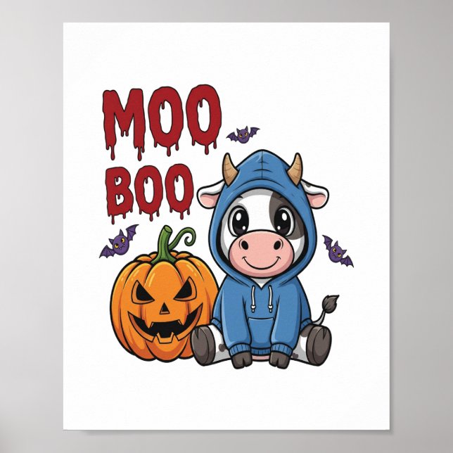 Poster Boo Halloween Spooky Vaca Fantasma (Frente)