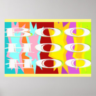 Poster Boo Hoo design pisca cores branco