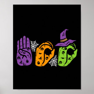 Poster Boo Mãos Símbolo Americano Orgulho Asl Hallowe