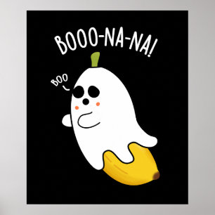Poster Boo-nana Piada de Fantasma Banana Punho Fundo Pret