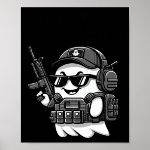 Poster Boo Pew Tático Fantasma Arma Arma com Sobremesa