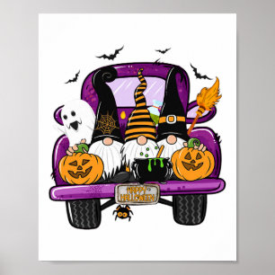 Poster Boo Pumpkin Witch Gnoms No Halloween Truck Diverti