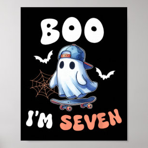 Poster Boo, sou Sete Ghost Skateboard 7 Birthday Hallow
