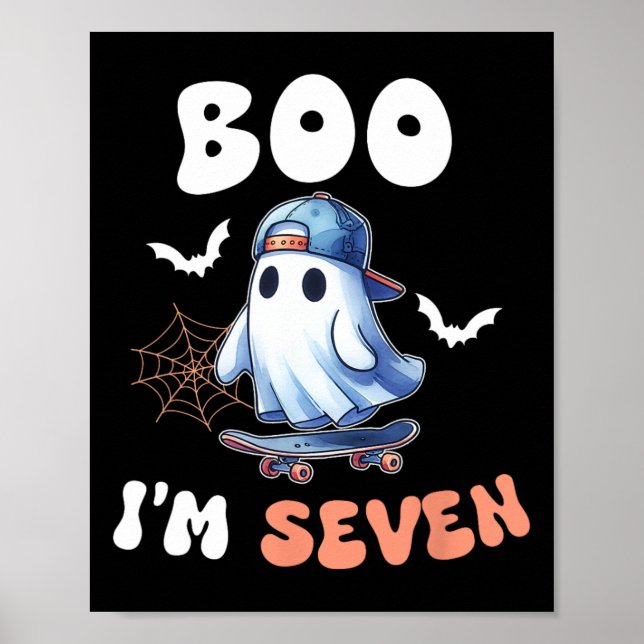 Poster Boo, sou Sete Ghost Skateboard 7 Birthday Hallow (Frente)