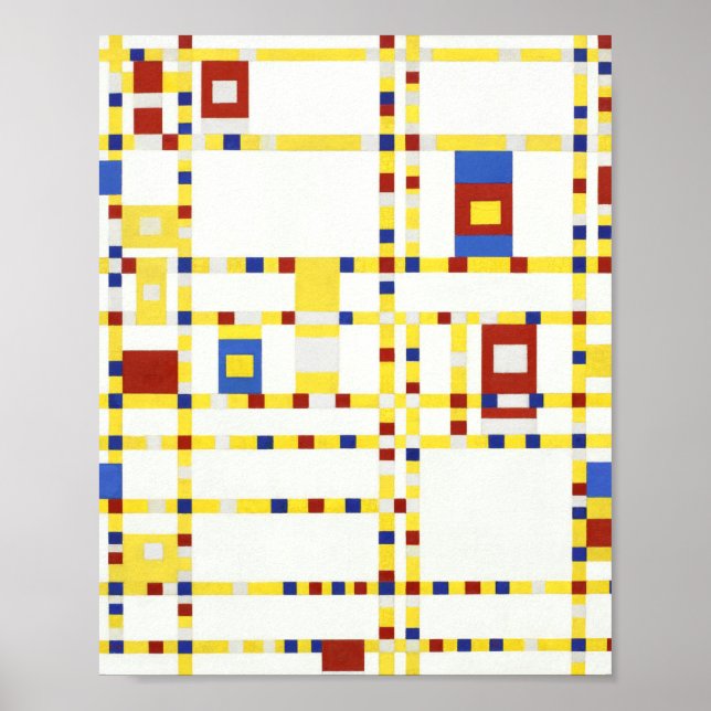 Poster Boogie Woogie 1942 da Broadway de Piet Mondrian (Frente)