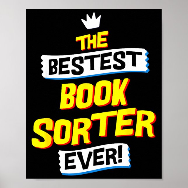Poster Book Sorter, Funny Job Occupation  (Frente)