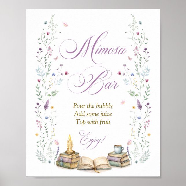 Poster Book Themed Bridal Shower Mimosa Bar (Frente)