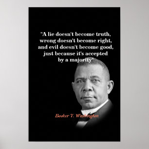 Poster Booker T. Washington Citação Sobre Verdade, Certo,