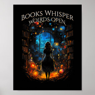 Poster Bookish Quote Books Whper, mundos Abertos Leitura 