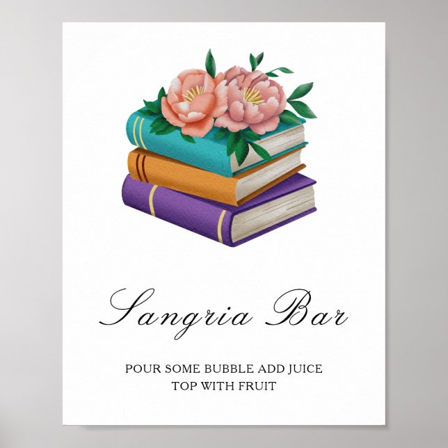 Poster Books Bridal shower - Sangria bar (Frente)