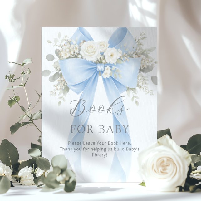 Poster Books for baby Blue Coquette Bow Baby Shower (Criador carregado)