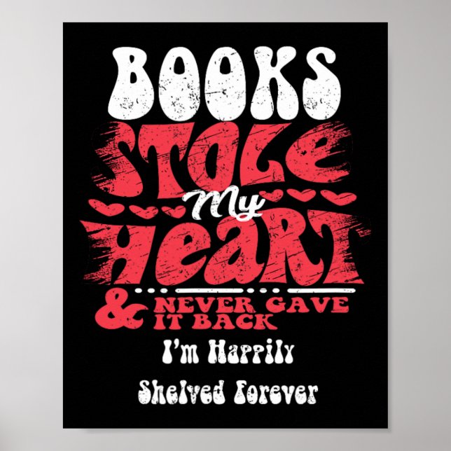 Poster Books Stole My Heart ~ Funny Valentines Day  (Frente)