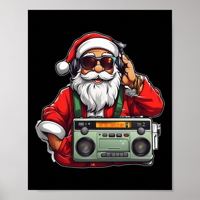 Poster Boomb de Papais noeis de rádio Hip Hop do Natal es (Frente)