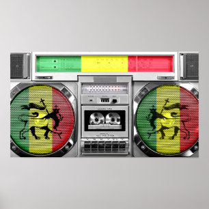 Póster boombox da reggae