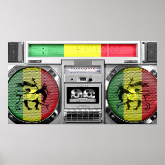 Póster boombox de reggae