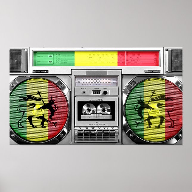 Póster boombox de reggae (Frente)