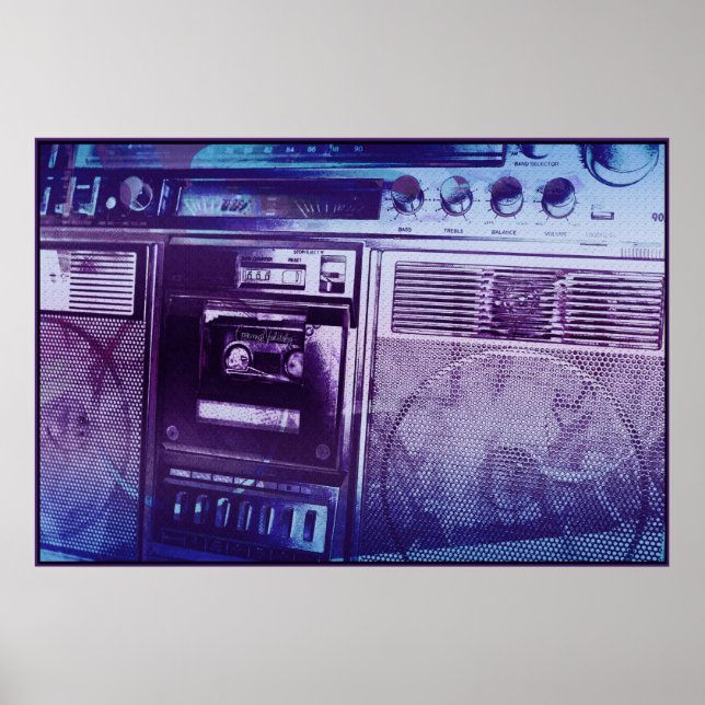 Póster Boomboxer azul roxo (Frente)