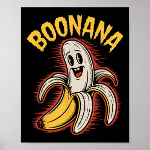 Poster Boonana Funny Banana Ghost Spooky Halloween Costum