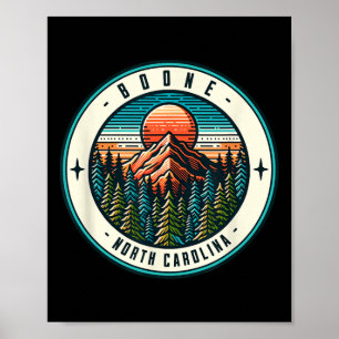 Poster Boone North Carolina Skiing Snowboard Family Tr