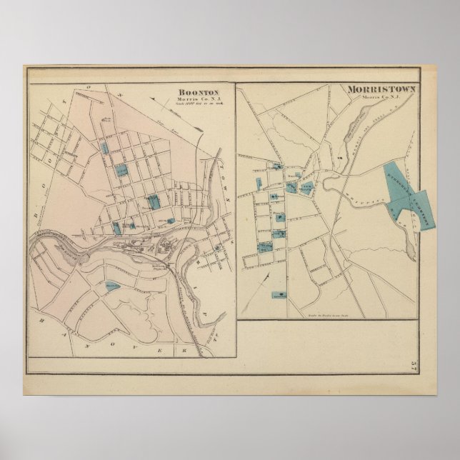 Póster Boonton, Morristown, NJ (Frente)