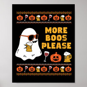 Poster Boos Por Favor Vintage Retro Ghost Halloween Costu
