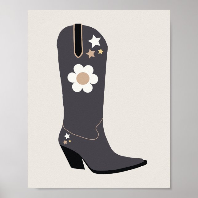 Poster Boot 04 Preto E Creme (Frente)