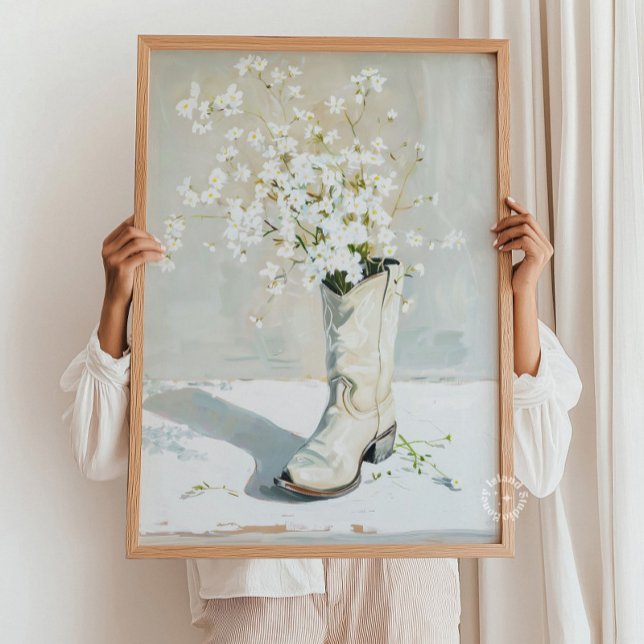 Poster Boot De Cowgirl Com Pintura De Flores (Criador carregado)
