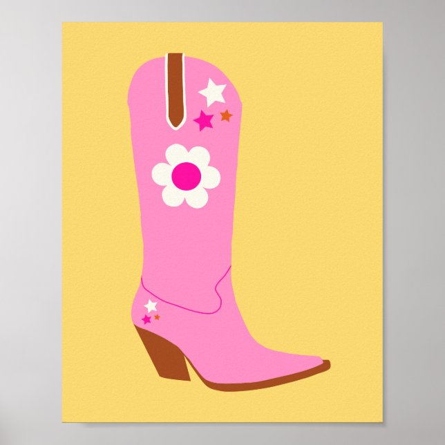Poster Boot Do Cowboy 05 Rosa E Boots Da Garota Amarela (Frente)