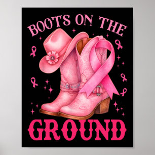 Poster Boot No Chão, Cancer De Mama De Garota Rosa Rosa