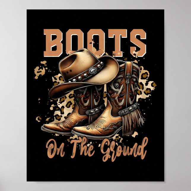 Poster Boot No Ground Boot Cowboy Ocidental Cowgirl _1 (Frente)