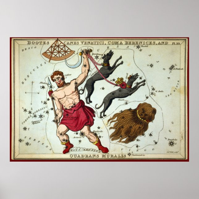 Poster Bootes Canes Venatici, Coma Berenices etc. (Frente)
