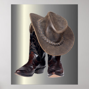 Poster Boots and Hat do Cowboy