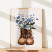 Boots do Exterior Blue Wildflower