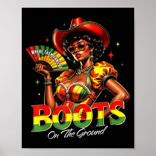 Poster Boots On The Ground Afro Black Woman African Black (Frente)