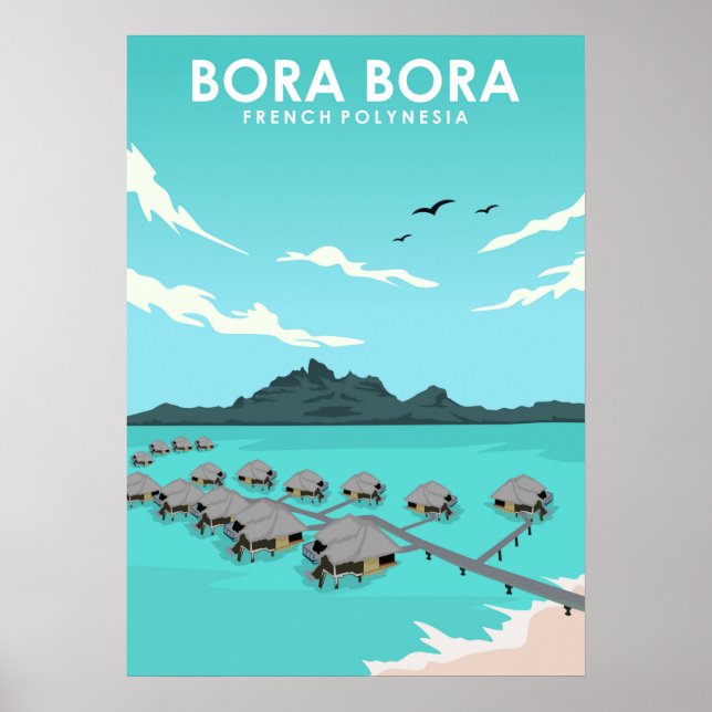 Poster Bora Bora French Polynesia Viagem (Frente)