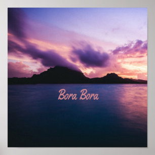 Poster Bora Bora Suset Island Beach