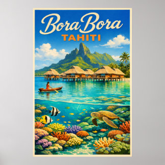 Poster Bora Bora Taiti - Viagens Clássicas