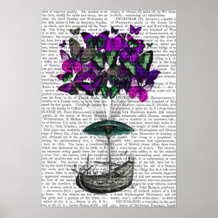 Póster Borboleta 2 Purple e Green