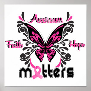 Poster Borboleta 7 do cancro da mama
