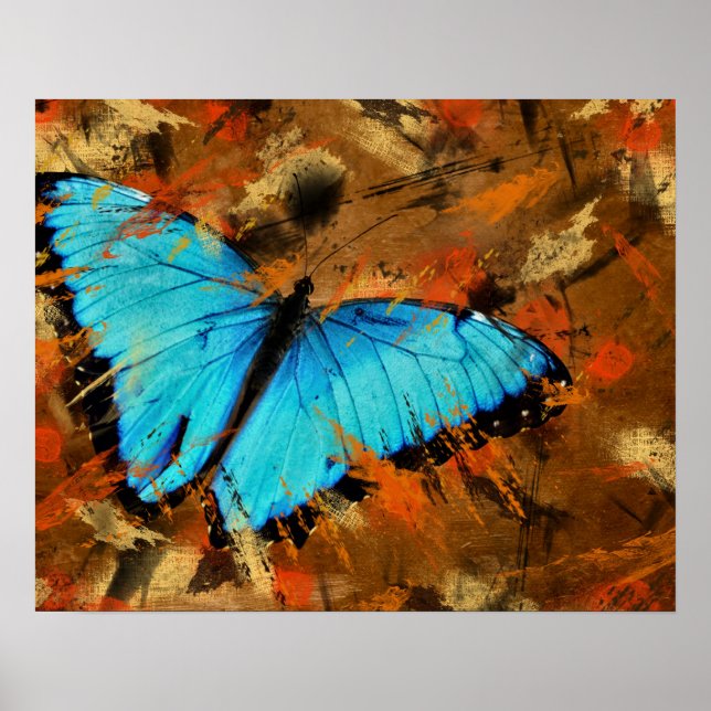 Póster Borboleta Abstrata (Frente)
