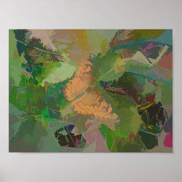 Poster Borboleta Abstrata em Variações de Cor