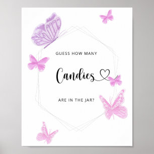 Poster Borboleta adivinha quantos doces
