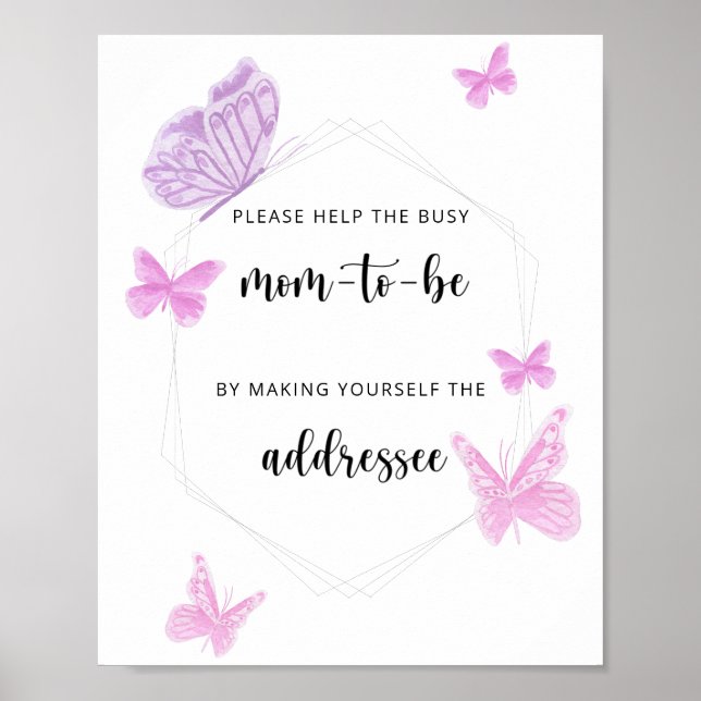 Poster Borboleta ajuda a mãe a ser ocupada (Frente)