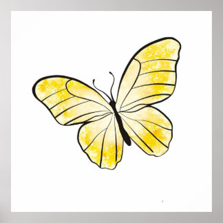 Poster Borboleta Amarela
