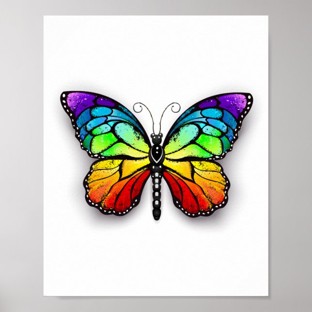Poster Borboleta-arco-íris Monarca (Frente)