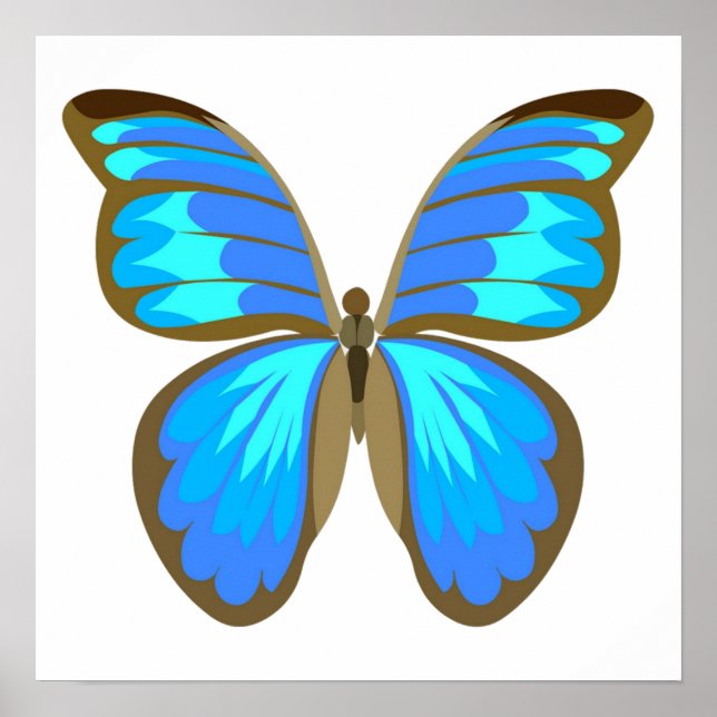 Poster Borboleta azul (Frente)