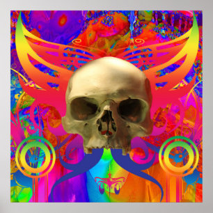 Poster Borboleta Caveira a Cor