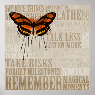 Poster Borboleta com Palavras