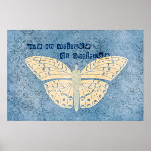 Poster Borboleta da atitude da gratitude