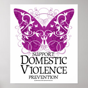 Póster Borboleta da violência doméstica